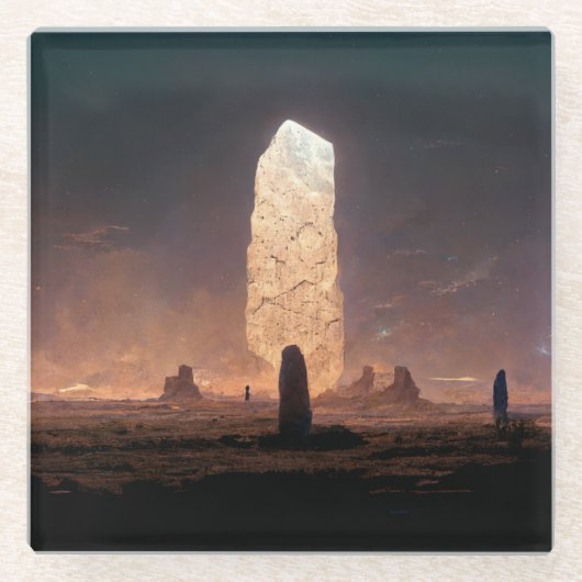Das Monolith 4 Fantasy Sci-Fi Glasuntersetzer (Vorderseite)