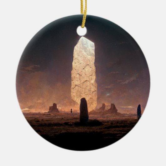 Das Monolith 4 Fantasy Sci-Fi Keramik Ornament (Vorne)