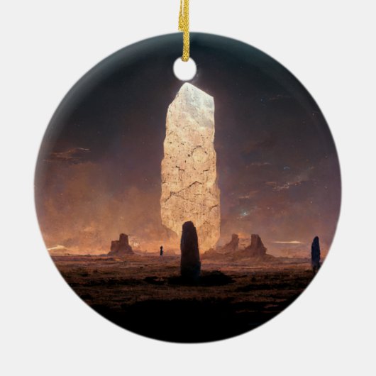 Das Monolith 4 Fantasy Sci-Fi Keramik Ornament (Hinten)