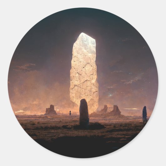 Das Monolith 4 Fantasy Sci-Fi Runder Aufkleber (Vorderseite)