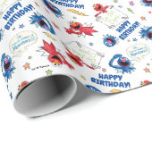 Das Monster am Ende dieses historischen Musters Geschenkpapier (Rolleneckpunkt)