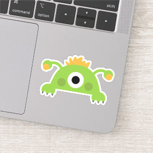 Das Monster des grünen Cartoon Die Sticker-Decal a Aufkleber