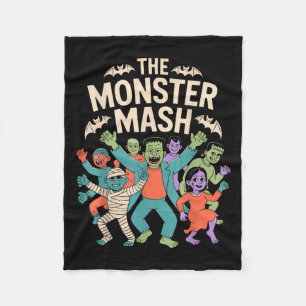Das Monster Mash Halloween Party Niedlich Retro Fleecedecke