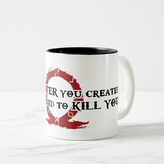 Das Monster schufen Sie - Kratos Zweifarbige Tasse (VorderseiteRechts)
