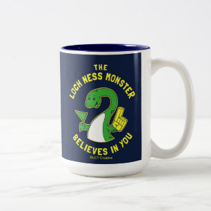 Das Monster von Loch Ness glaubt an dich Zweifarbige Tasse