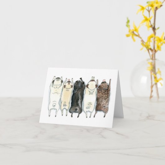 Das Mops Karte (Gelbe Blume)