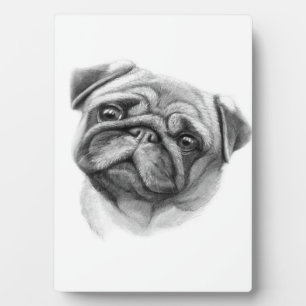 Das Mops-Portrait NIEDLICHER MOPS Fotoplatte