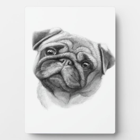 Das Mops-Portrait | NIEDLICHER MOPS Fotoplatte (Vorderseite)