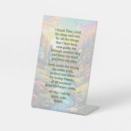 Das Morgengebet eines Kindes auf dem Schild der Hö