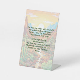 Das Morgengebet eines Kindes auf dem Schild der Hö