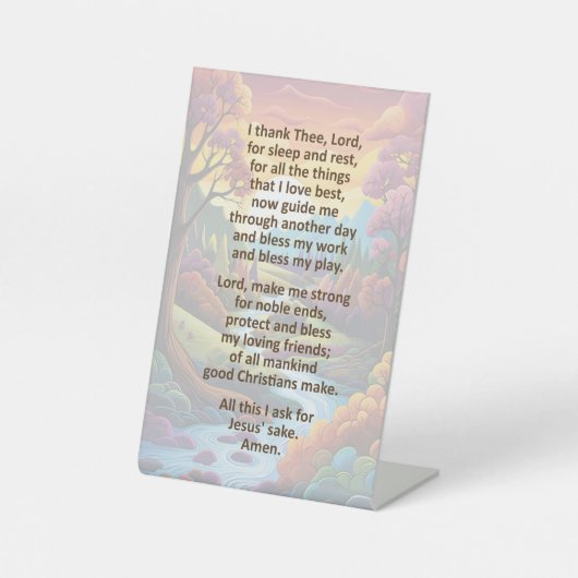 Das Morgengebet eines Kindes auf dem Schild der Hö (Vorderseite)