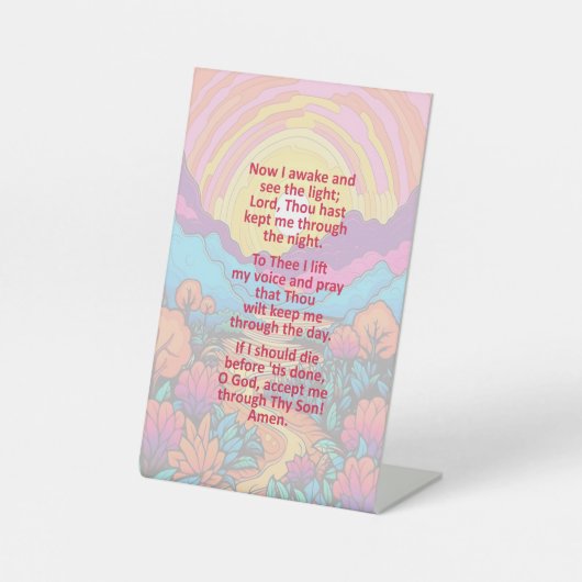 Das Morgengebet eines Kindes auf dem Schild der Hö (Vorderseite)