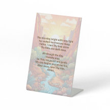 Das Morgengebet eines Kindes auf dem Schild der Hö