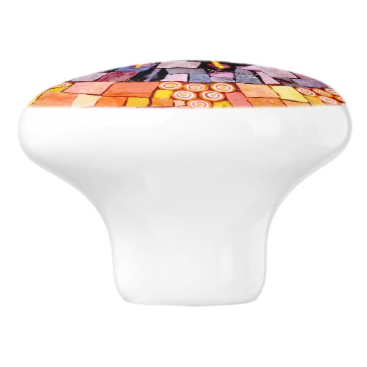 Das Mosaik der gemischten Medien Keramikknauf (Seitenansicht)