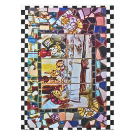 das Mosaik des verrückten Tee-Party Tischdecke