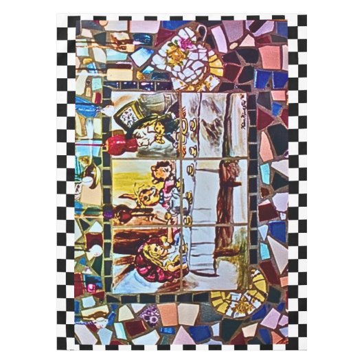 das Mosaik des verrückten Tee-Party Tischdecke (Vorderseite)