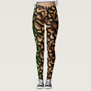 Das Mosaikmuster für grünes Kupfer hochziehen Leggings