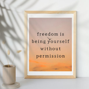 Das Motivationsplakat "Freiheit - Leben" Poster