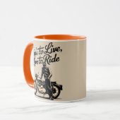 Das Motorrad-Leben: Der Motorradgeist Tasse (Vorderseite Links)