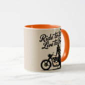 Das Motorrad-Leben: Der Motorradgeist Tasse (VorderseiteRechts)