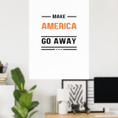 Das Motto der orangefarbenen Typografie, Amerika a Poster (Heimbüro)