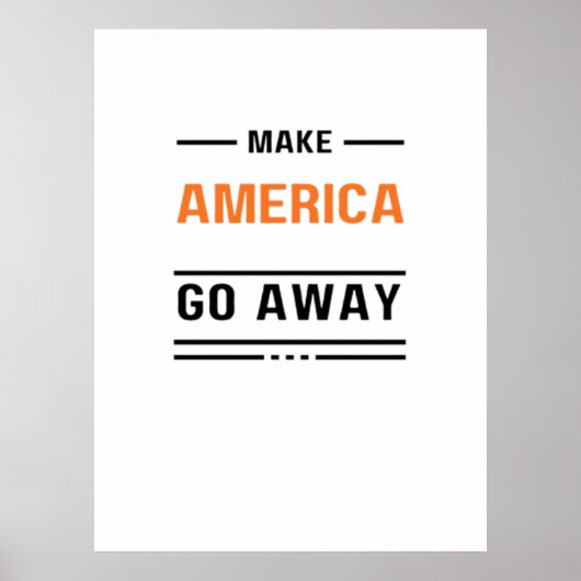 Das Motto der orangefarbenen Typografie, Amerika a Poster (Vorne)