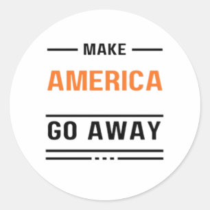 Das Motto der orangefarbenen Typografie, Amerika a Runder Aufkleber