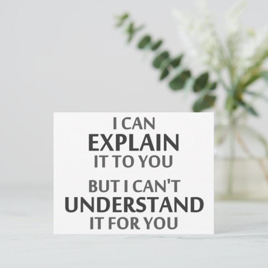 Das Motto des Ingenieurs kann es für Sie nicht ver Postkarte (Stehend Vorderseite)