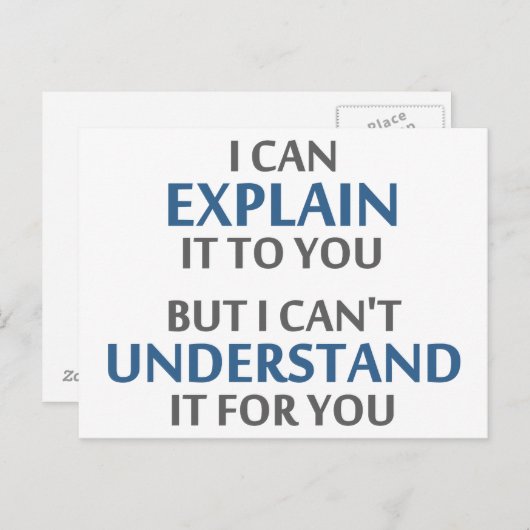 Das Motto des Ingenieurs kann es für Sie nicht ver Postkarte (Vorne/Hinten)