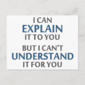 Das Motto des Ingenieurs kann es für Sie nicht ver Postkarte (Vorderseite)