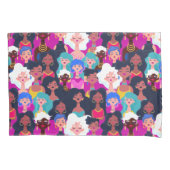 Das multikulturelle Frauenbild ist rosa Kissenbezug (Vorderseite)