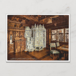 Das Museum, Zimmer vom Seidenhofe, mit Ofen, Z Postkarte