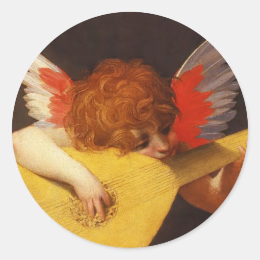 Das Musical Angel Vintage Weihnachten Runder Aufkleber (Vorderseite)