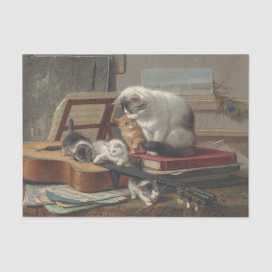 Das Musikunterricht von Henriette Ronner-Knip Seidenpapier (Vorderseite)