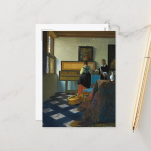Das Musikunterricht von Johannes Vermeer Feiertagspostkarte
