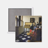 Das Musikunterricht von Johannes Vermeer Magnet (Vorderseite/Rückseite)