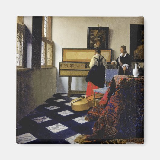 Das Musikunterricht von Johannes Vermeer Magnet (Vorne)