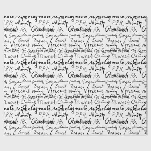 Das Muster berühmter Künstler Geschenkpapier (Flach)