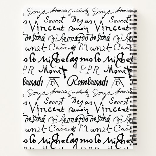 Das Muster berühmter Künstler Notizblock (Rückseite)