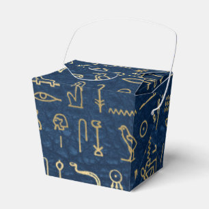 Das Muster der ägyptischen Hieroglyphen aus Gold  Geschenkschachtel