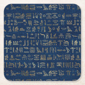 Das Muster der ägyptischen Hieroglyphen aus Gold u Rechteckiger Pappuntersetzer (Vorderseite)