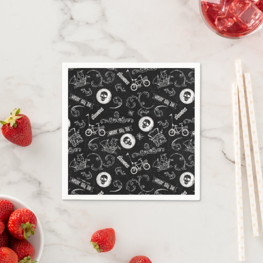 Das Muster der Goonies-Symbole Serviette (Beispiel)