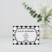 Das Muster der großen schwarzen und weißen Polka-P Visitenkarte (Stehend Vorderseite)