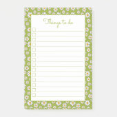 Das Muster der grünen und weißen Blumen Post-it Klebezettel (Vorderseite)