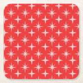 Das Muster der hintersten Atomstars in Rot Rechteckiger Pappuntersetzer (Vorderseite)