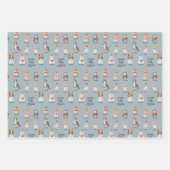 Das Muster der kleinen Helfer des Weihnachtsmanns Geschenkpapier Set (Vorderseite 3)