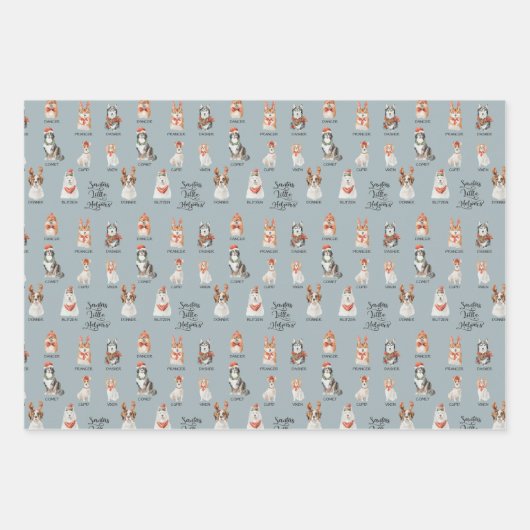 Das Muster der kleinen Helfer des Weihnachtsmanns Geschenkpapier Set (Vorderseite 3)