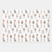 Das Muster der kleinen Helfer des Weihnachtsmanns Geschenkpapier Set (Vorderseite)