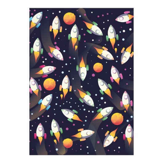 Das Muster der Retro Space Rockets. Fotodruck (Vorne)