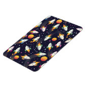 Das Muster der Retro Space Rockets. Magnet (Linke Seite)
